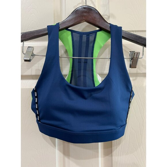 New Zyia Grass On Navy Game Day Light N Tight Sports Bra S Racerback Design Brea - Picture 3 of 5